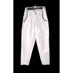 Vintage Get! Jeans High Rise Waisted White Frosted Woman’s Size  9/10 (30x27)